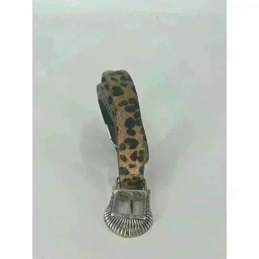 Women's Skinny Animal Print Shimmery Belt Adjustable Statement Chic Belt